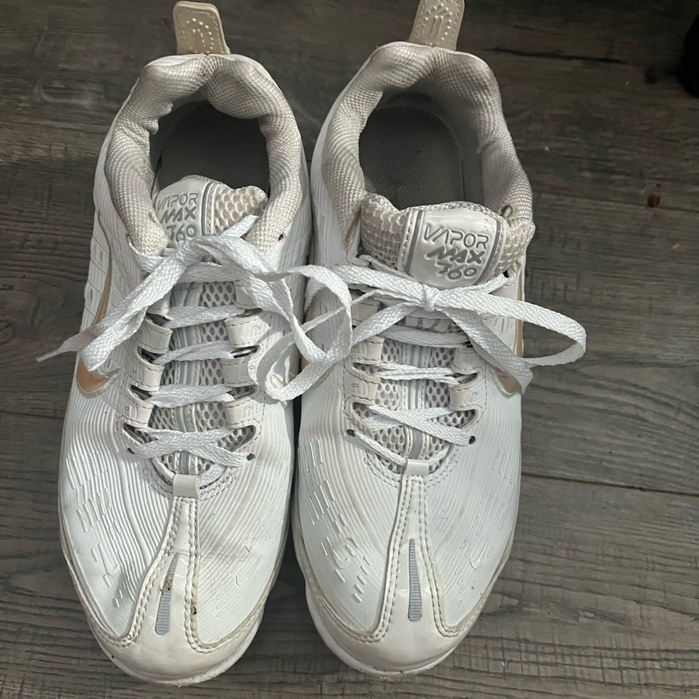 Nike White and Gold Air VaporMax 360 Sneakers
